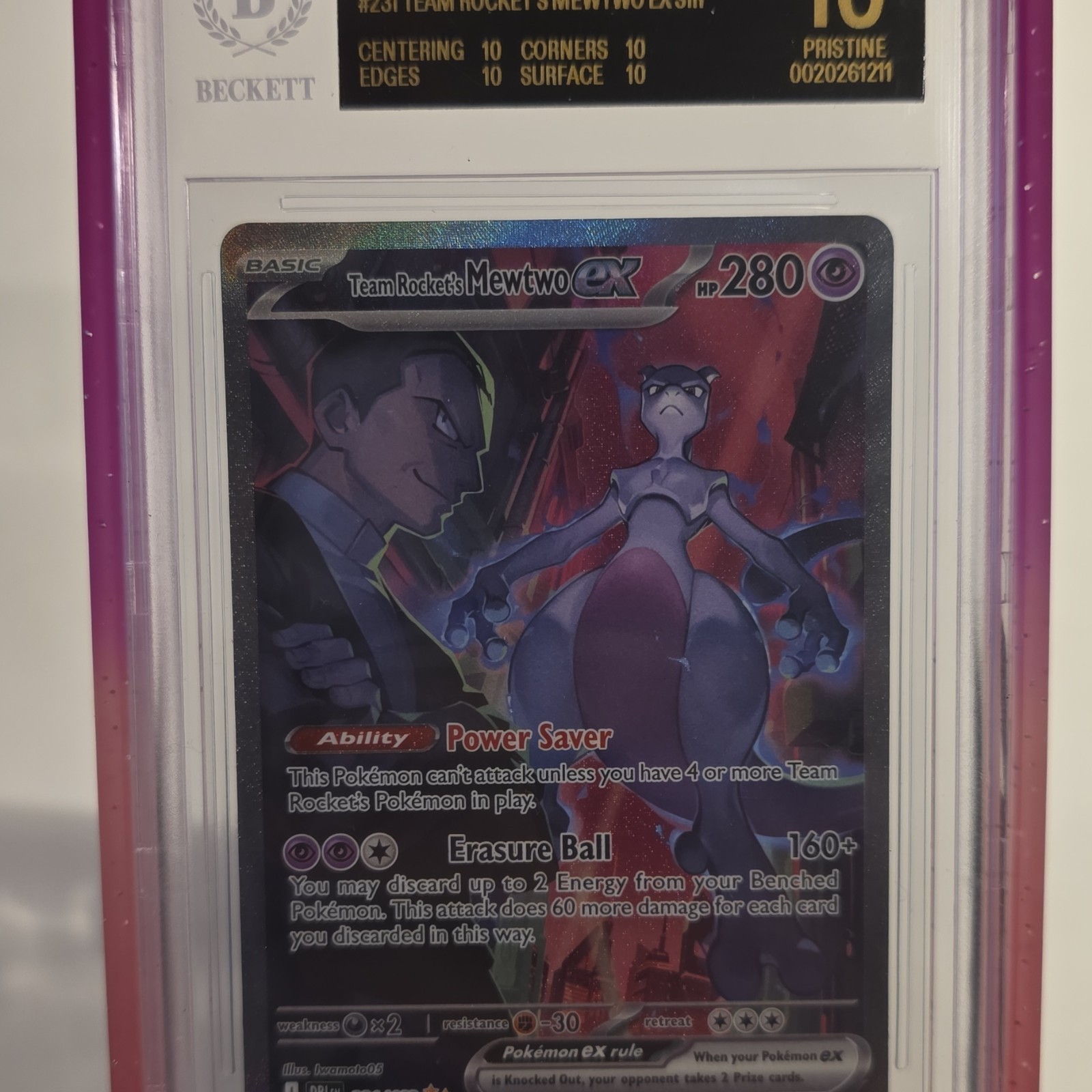 2025 Pokemon TCG Scarlet & Violet Destined Rivals Team Rocket's Mewtwo ex SIR 231