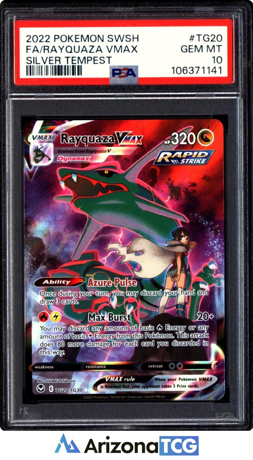 2022 Pokemon Sword & Shield Silver Tempest Full Art/Rayquaza Vmax TG20
