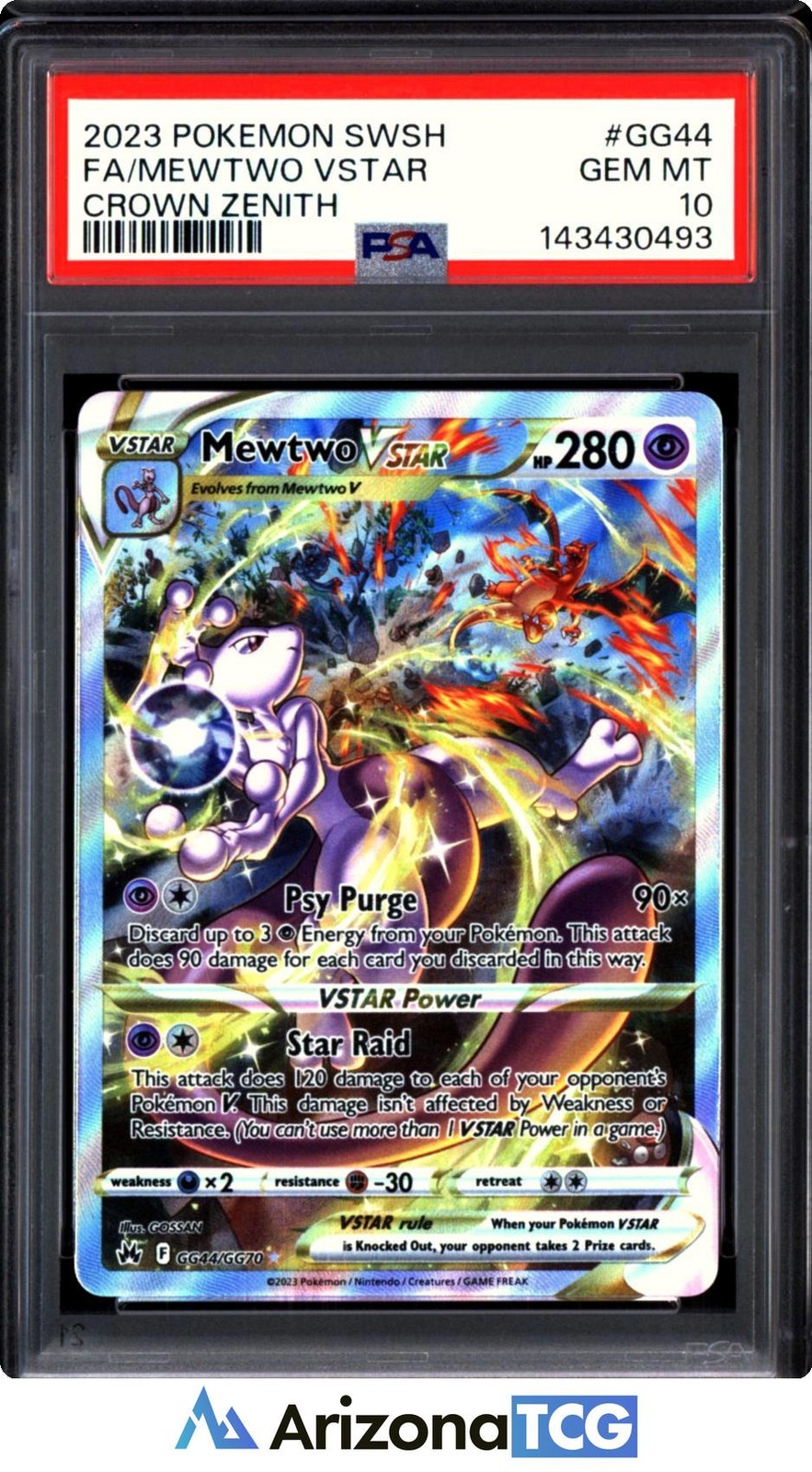 2023 Pokemon Sword and Shield Crown Zenith Full Art/Mewtwo Vstar GG44