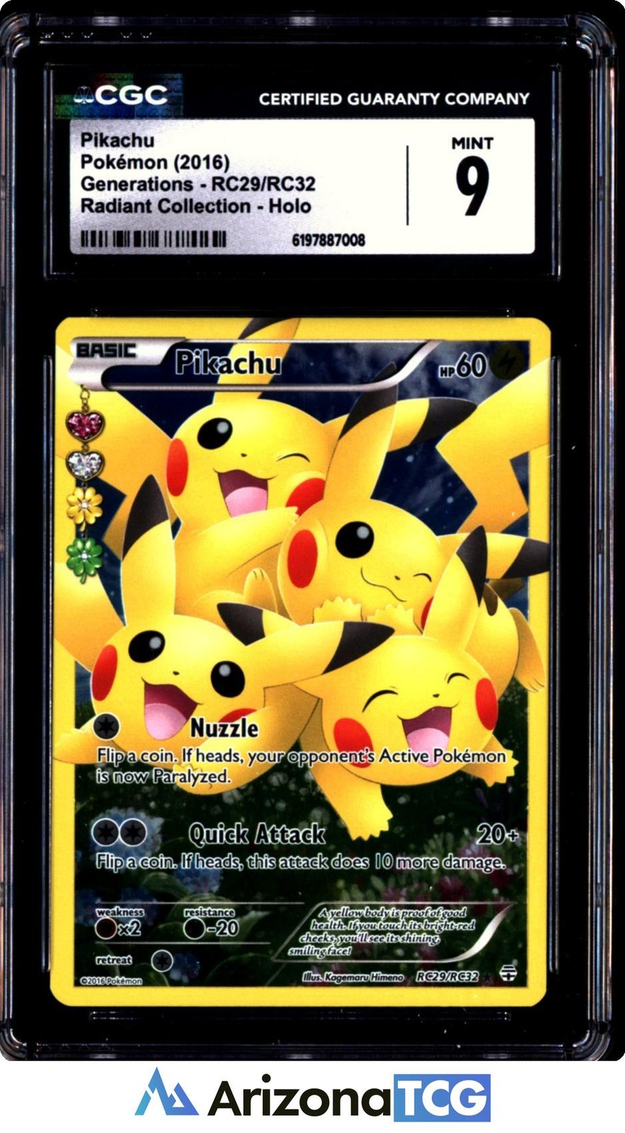 2016 Generations - English Pikachu Radiant Collection Holo RC29/RC32