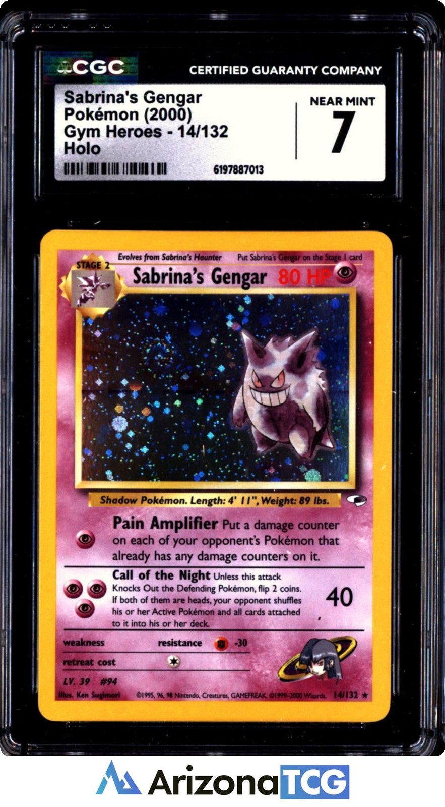 2000 Gym Heroes - Unlimited - English Sabrina's Gengar Rare Holo 14/132