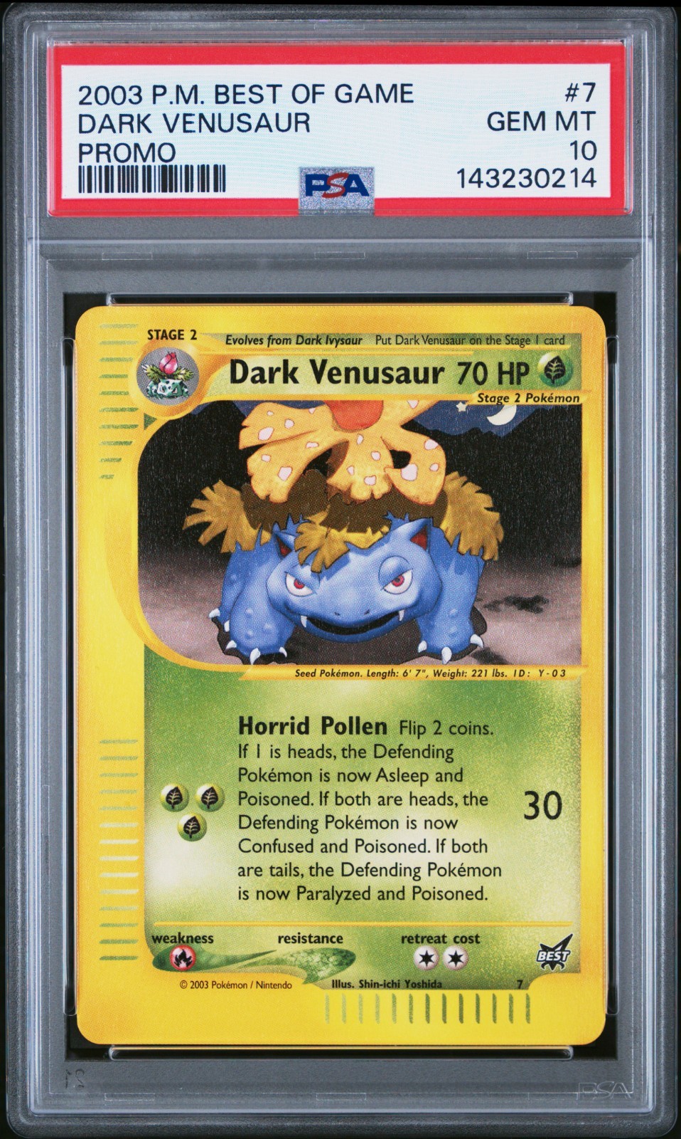 2003 Pokemon Best of Game Promo Dark Venusaur 7