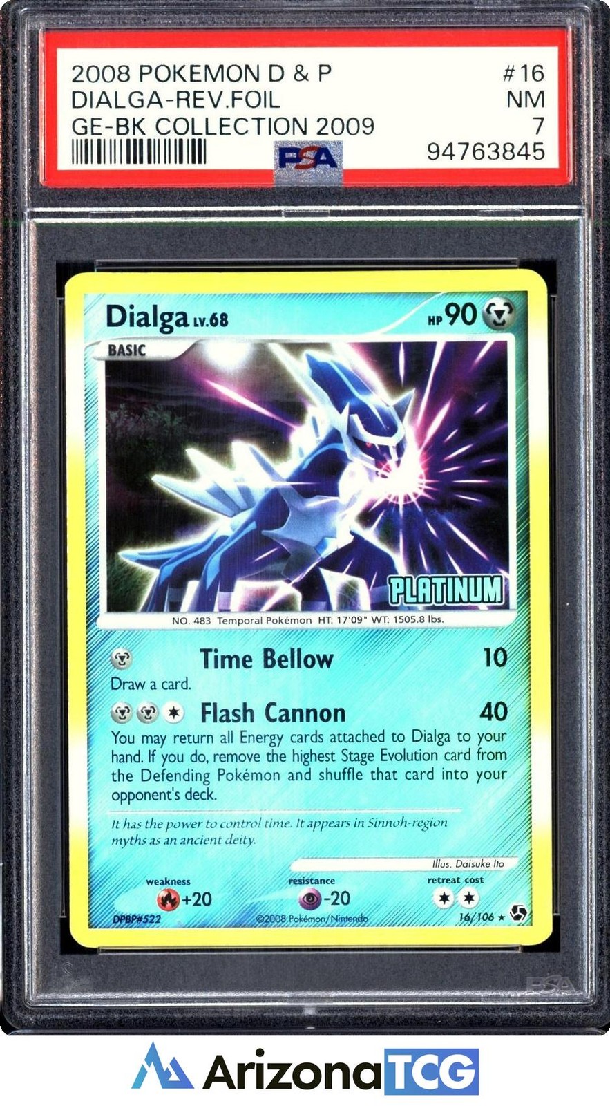 2008 Pokemon Diamond & Pearl Great Encounters Dialga-Reverse Foil Burger King Collection 2009 16
