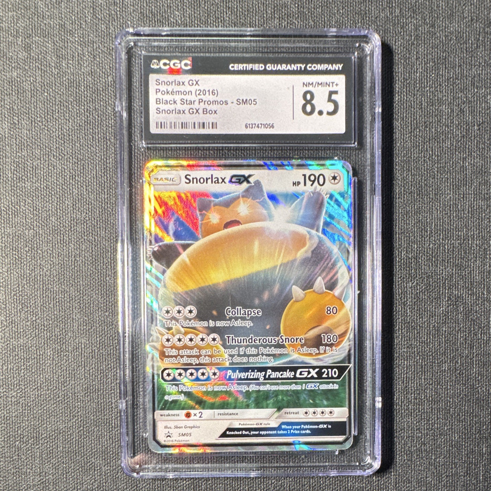 2016 Black Star Promos - Sun & Moon - English Snorlax GX Promo Snorlax GX Box (Holo) SM05