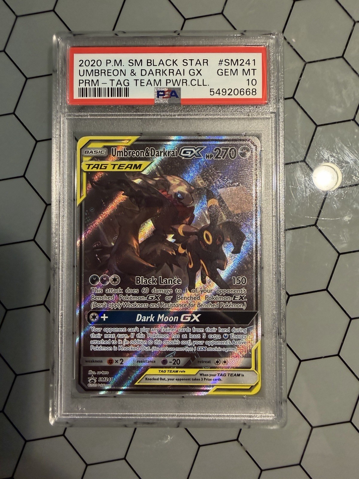 2020 Pokemon SM Black Star Promo Umbreon & Darkrai GX Tag Team Powers Collection SM241