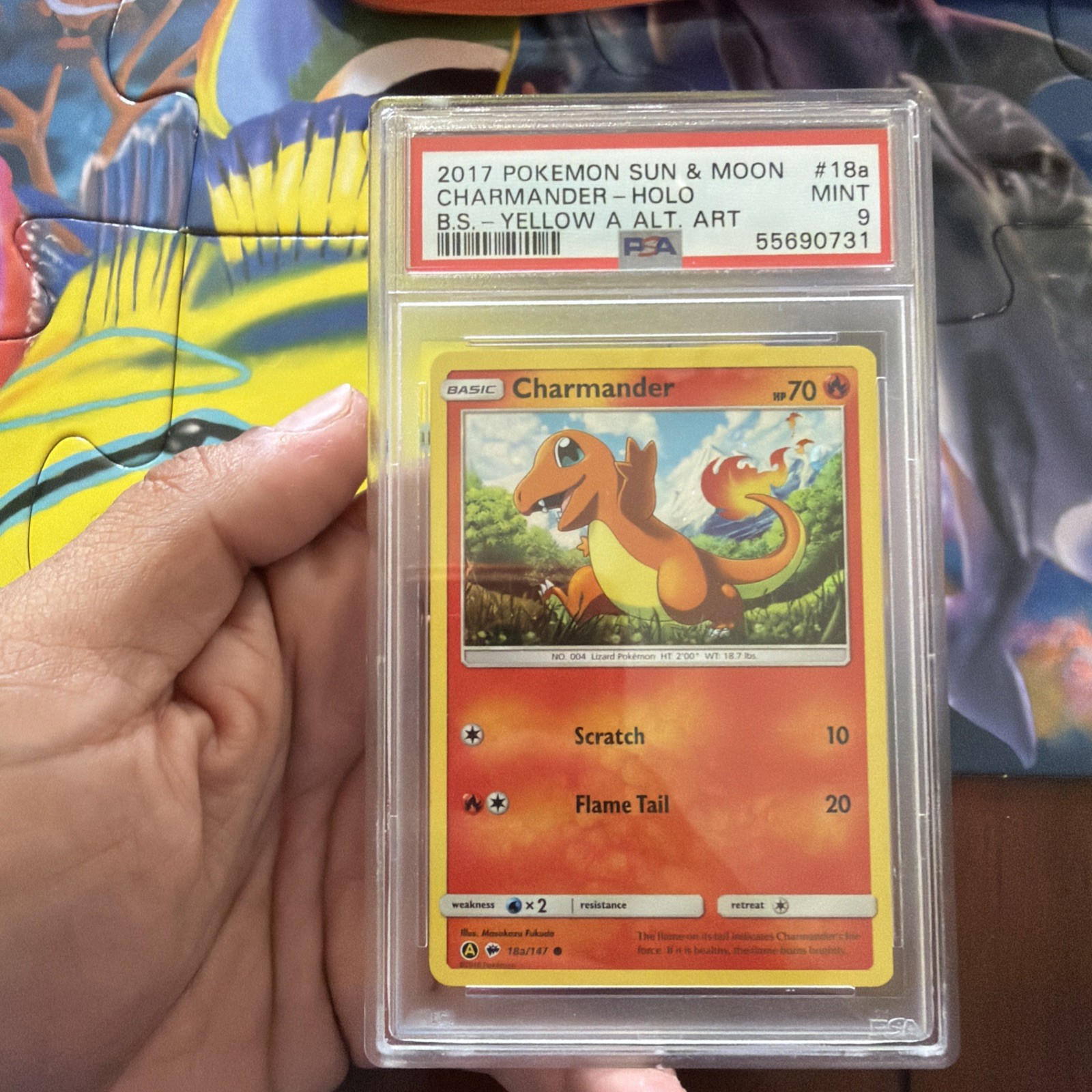2017 Pokemon Sun & Moon Burning Shadows Charmander-Holo Yellow A Alternate Art Charmander Sidekick Coll. 18a