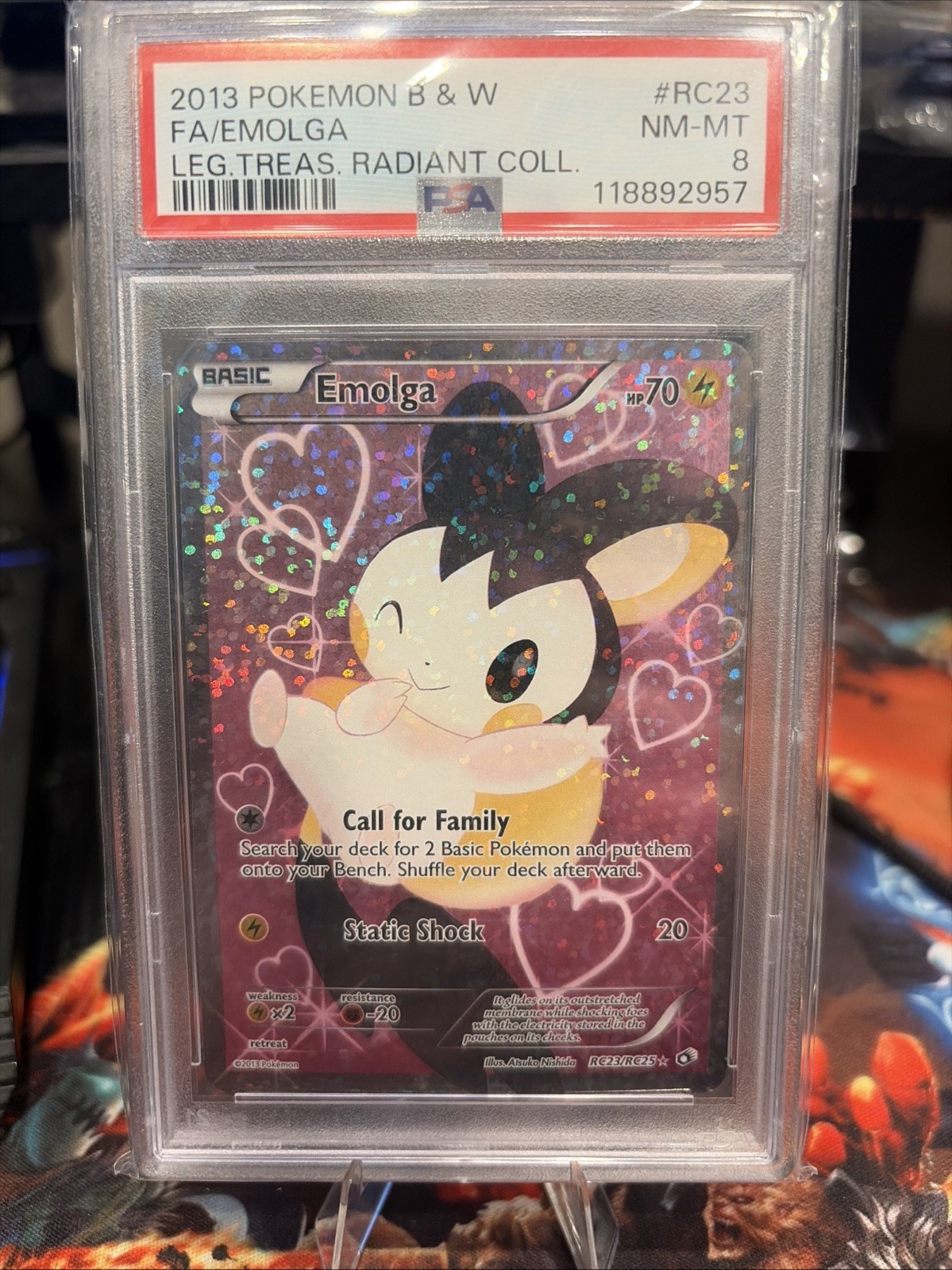 2013 Pokemon Black & White Legendary Treasures Radiant Collection Full Art/Emolga RC23