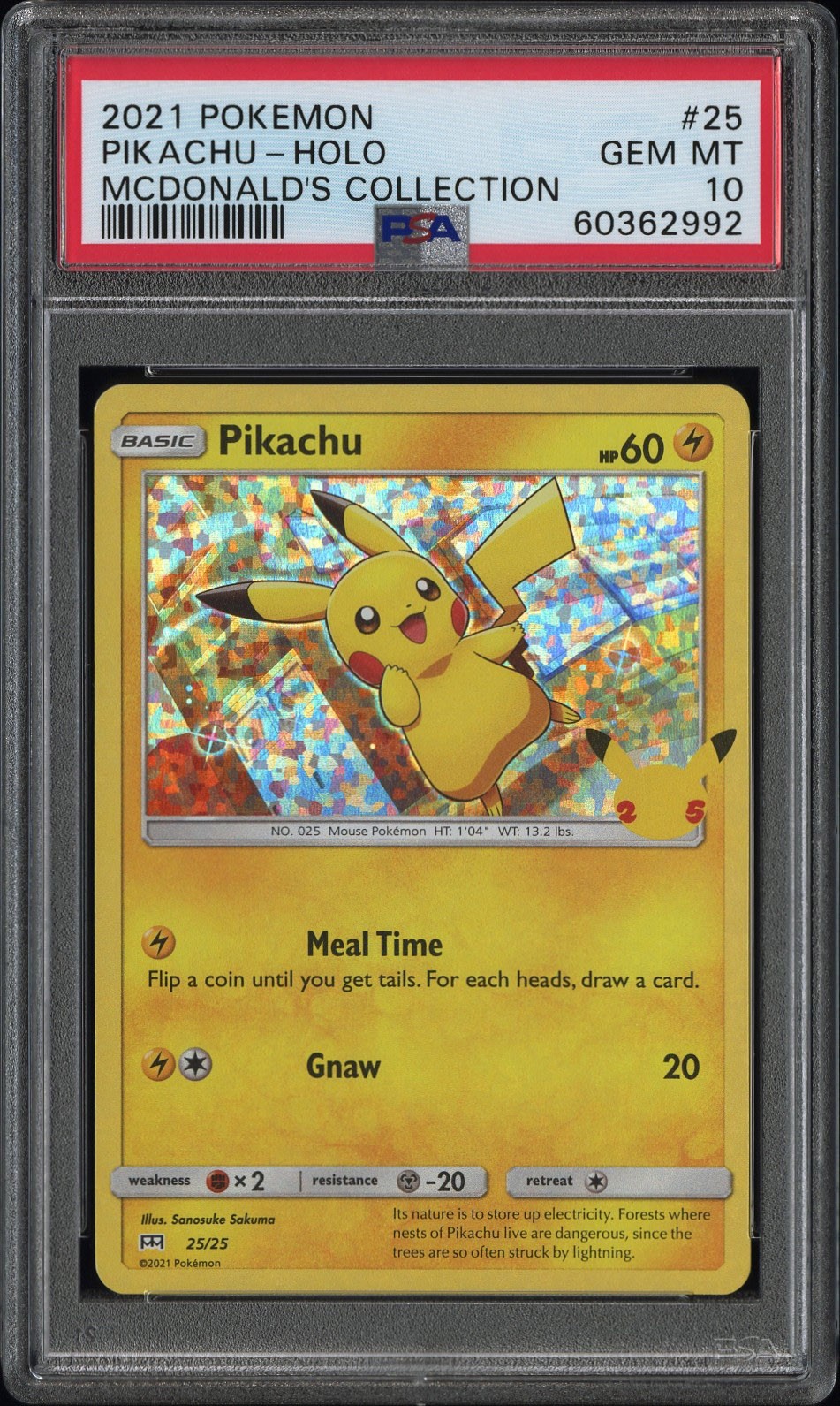 2021 Pokemon Mcdonald's Collection Pikachu-Holo 25