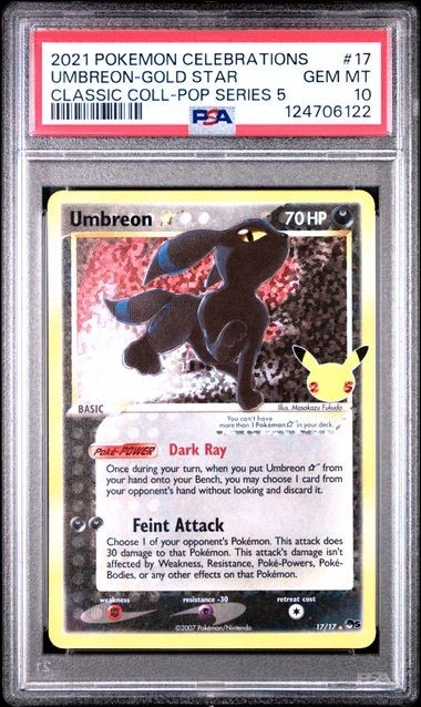 2021 Pokemon Celebrations Classic Collection Umbreon-Gold Star 17