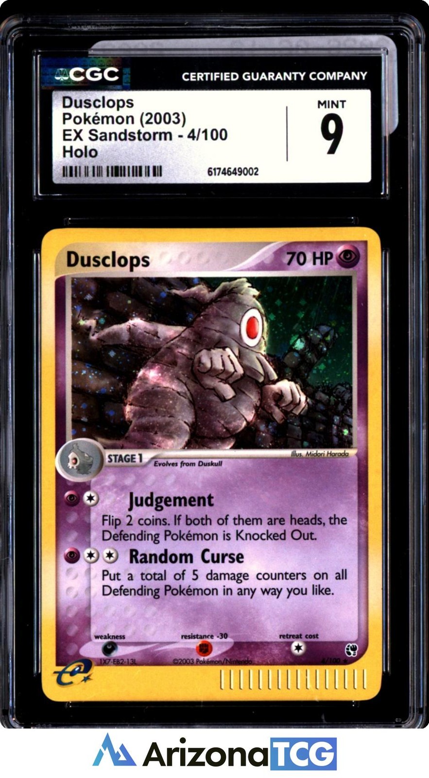2003 EX Sandstorm (2003 Copyright, w/ "e" Symbol) - English Dusclops Rare Holo 4/100