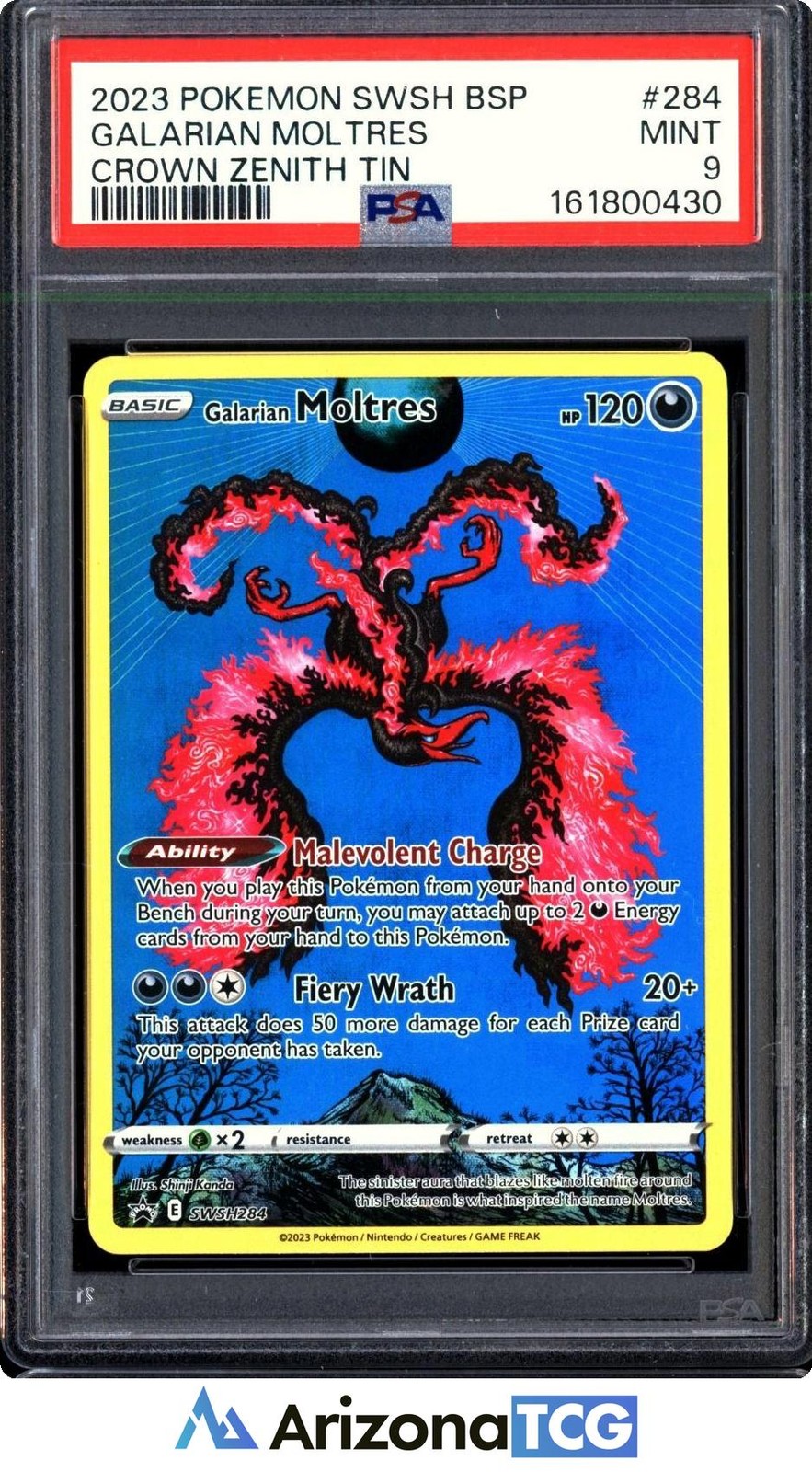 2023 Pokemon Swsh Black Star Promo Galarian Moltres Crown Zenith Tin 284