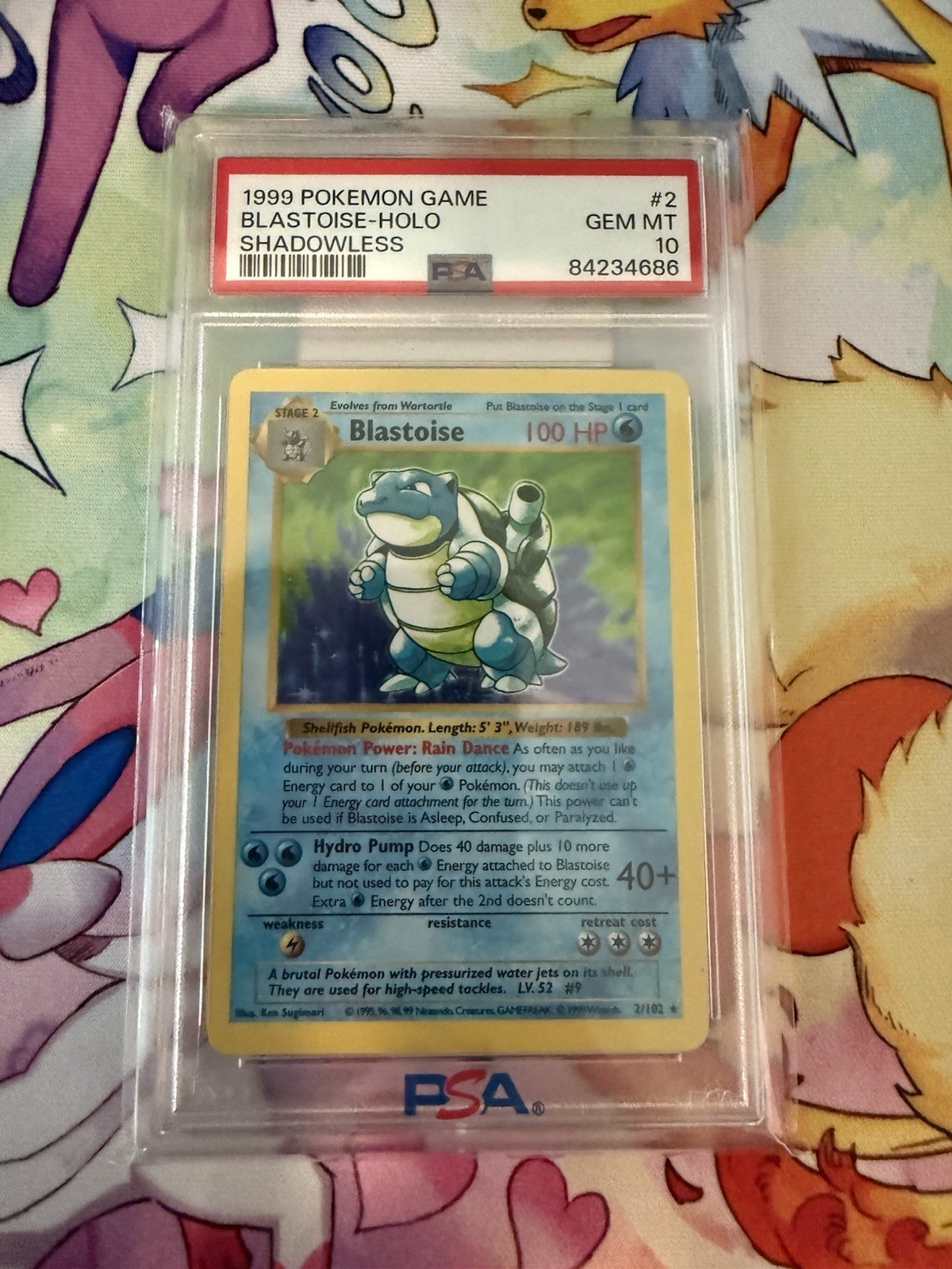 1999 Pokemon Game Blastoise-Holo Shadowless 2