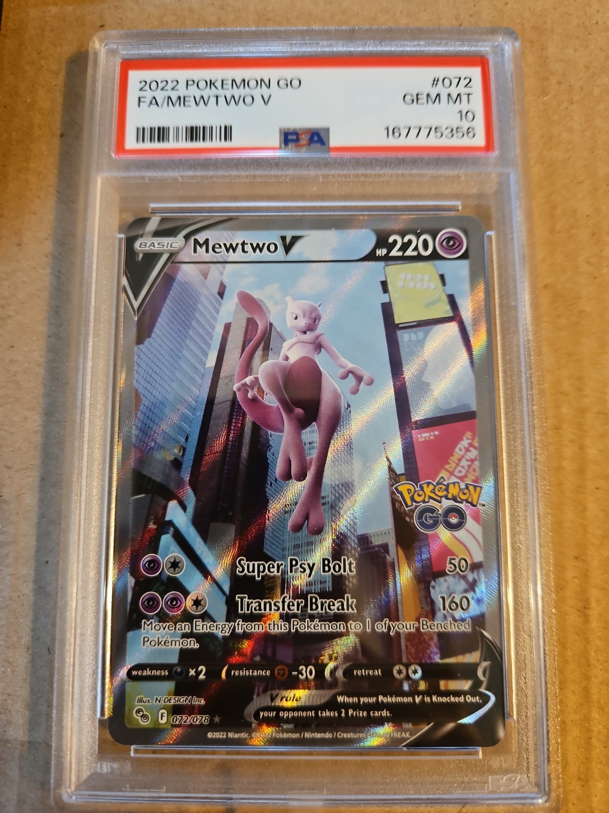 2022 Pokemon Go Full Art/Mewtwo V 072