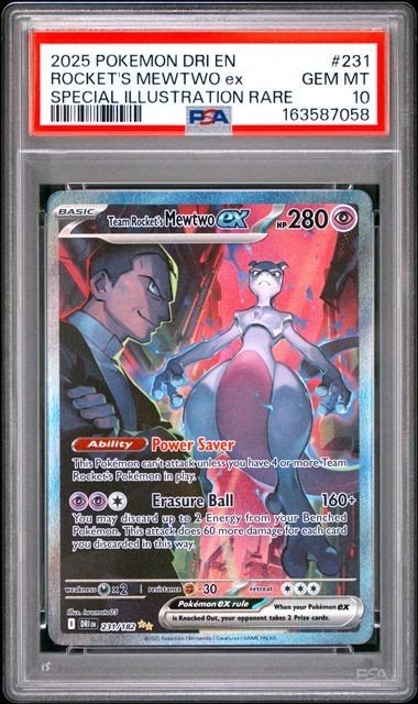 2025 Pokemon Dri EN-Destined Rivals Team Rocket's Mewtwo EX Special Illustration Rare 231