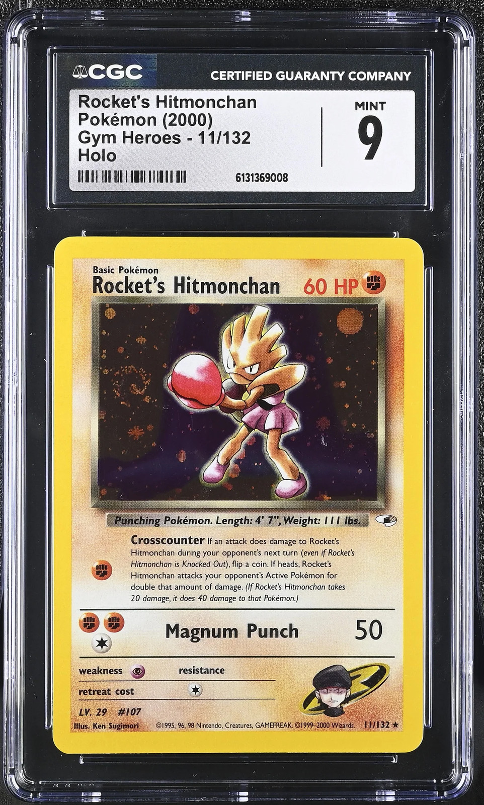 2000 Gym Heroes - Unlimited - English Rocket's Hitmonchan Rare Holo 11/132