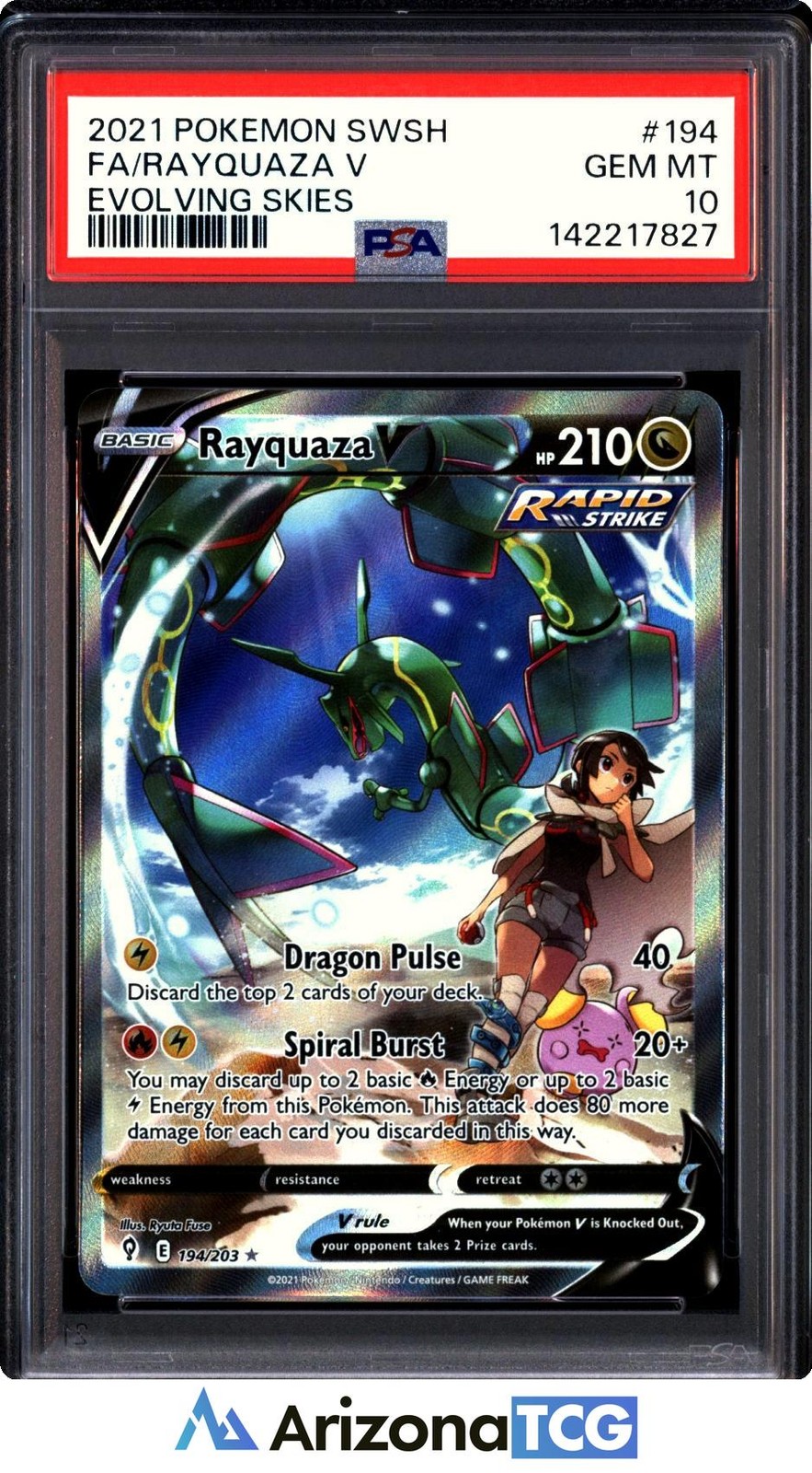 2021 Pokemon Sword & Shield Evolving Skies Full Art/Rayquaza V 194