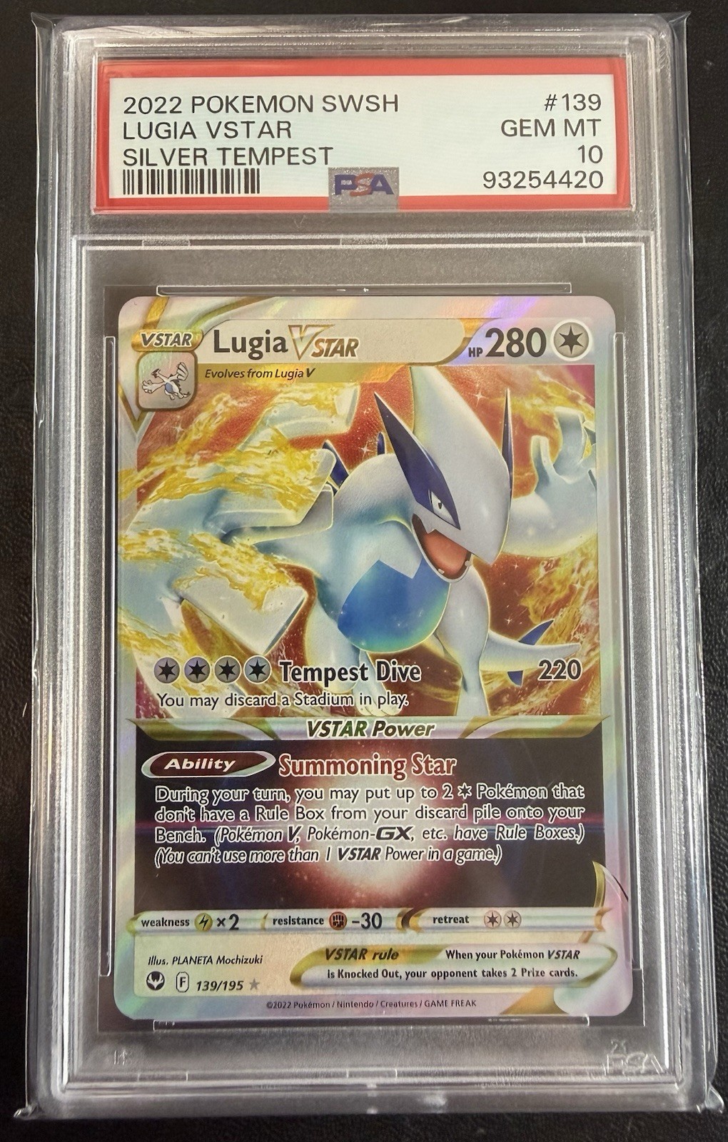 2022 Pokemon Sword & Shield Silver Tempest Lugia Vstar 139