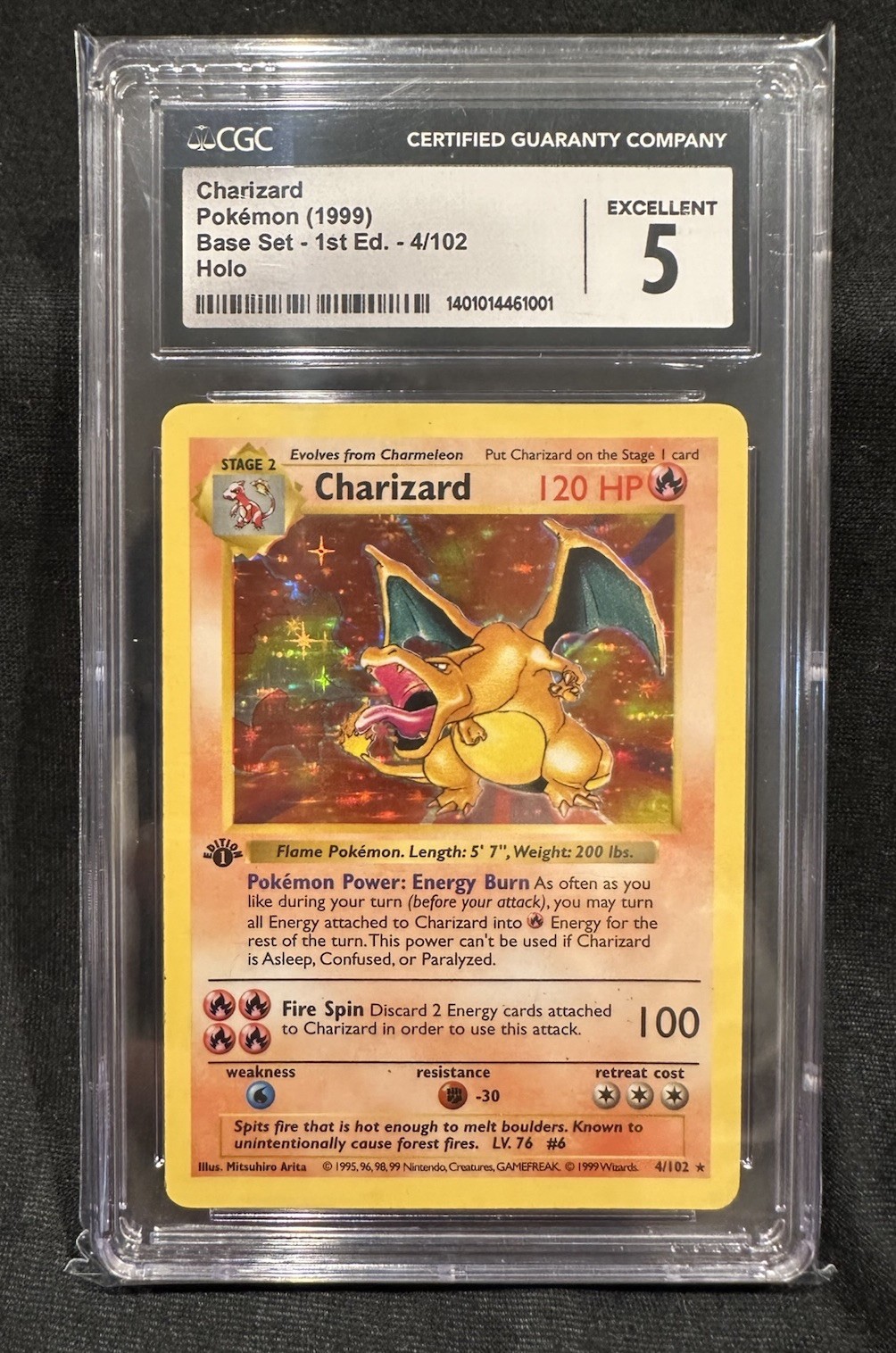 1999 Base Set - 1st Edition - English Charizard Rare Holo 4/102