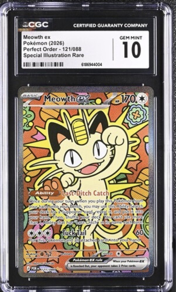 2026 Perfect Order - POR EN - English Meowth ex Special Illustration Rare (Holo) 121/088