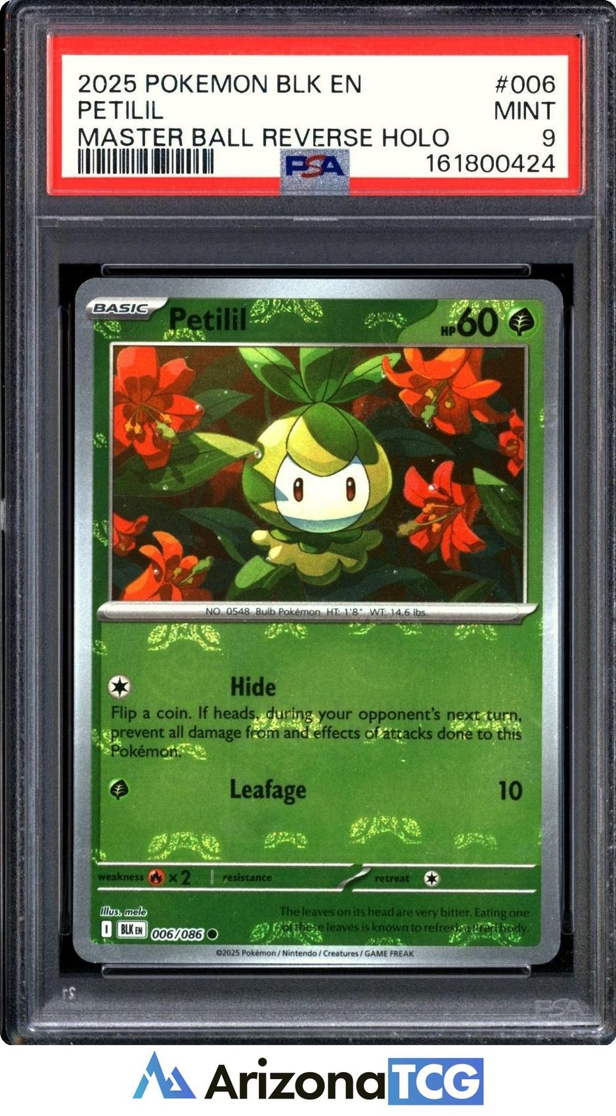 2025 Pokemon Blk EN-Black Bolt Petilil Master Ball Reverse Holo 006