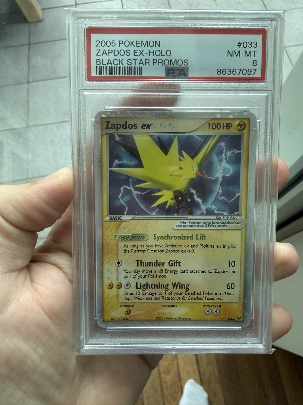 2005 Pokemon Black Star Promos Zapdos EX-Holo 033