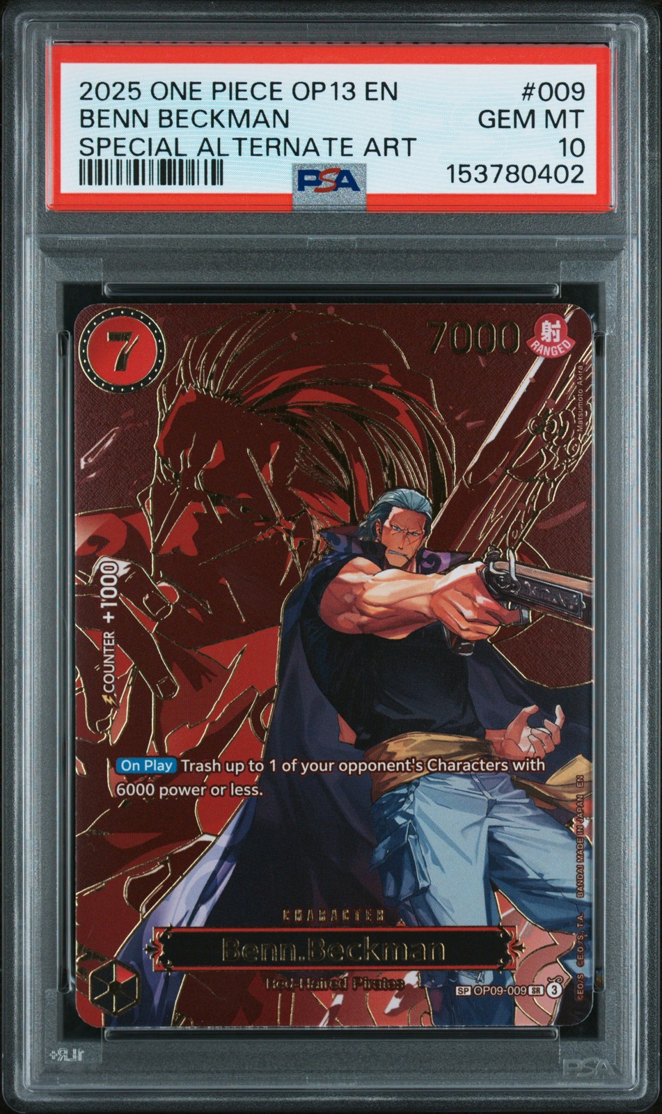 2025 One Piece OP13-Carrying on His Will Benn Beckman Special Alternate Art 009