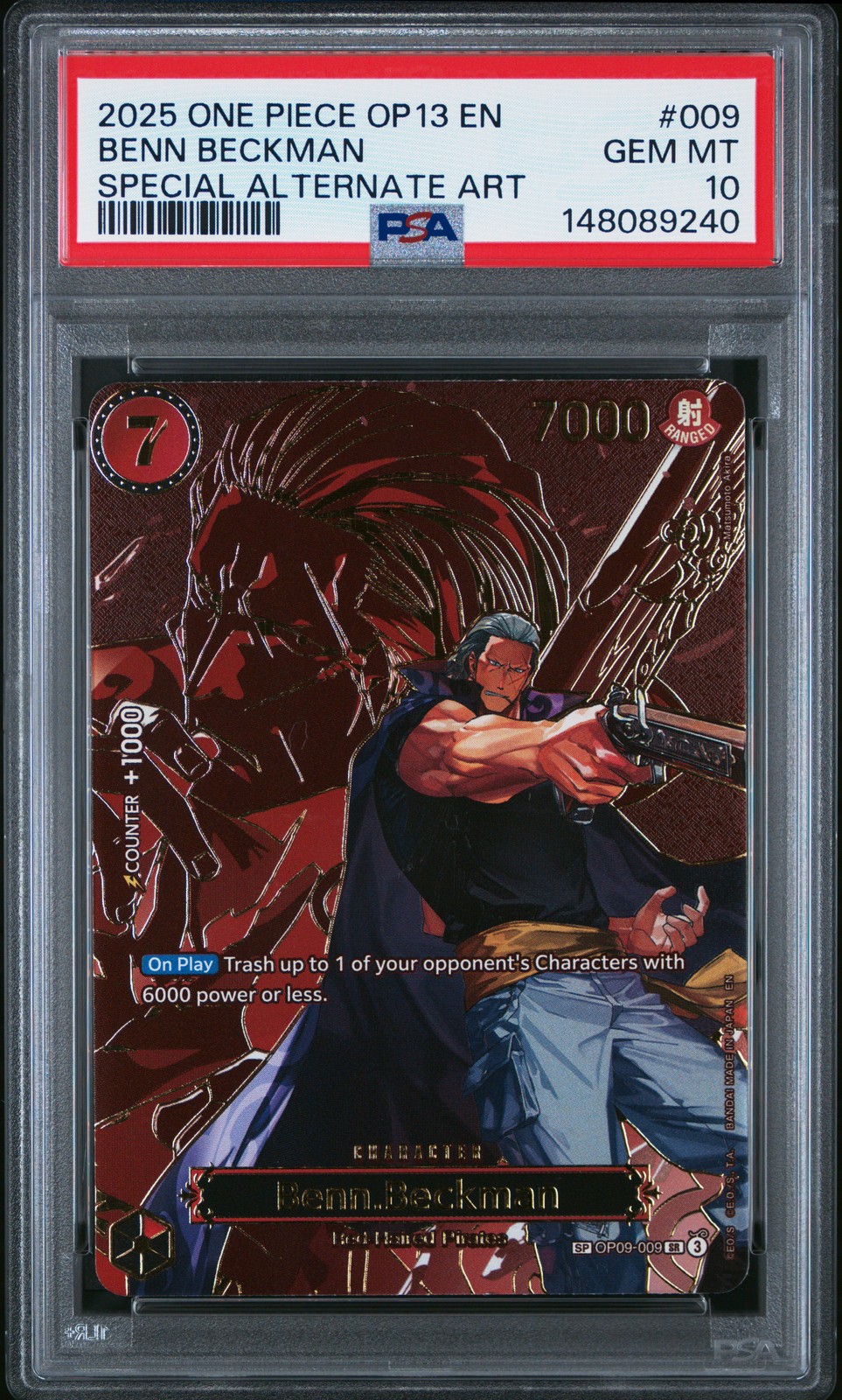 2025 One Piece OP13-Carrying on His Will Benn Beckman Special Alternate Art 009