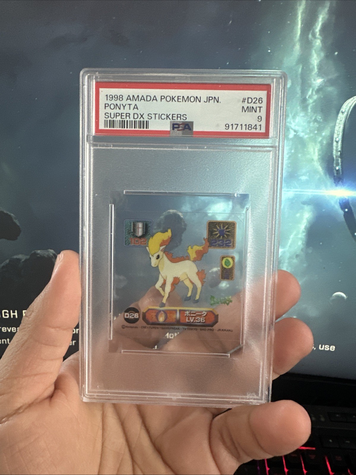 1998 Amada Pokemon Japanese Super DX Stickers Ponyta D26