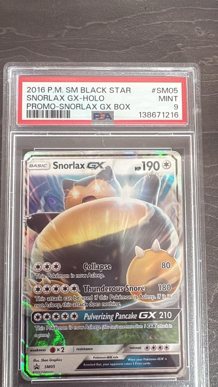 2016 Pokemon SM Black Star Promo Snorlax GX-Holo Snorlax GX Box SM05