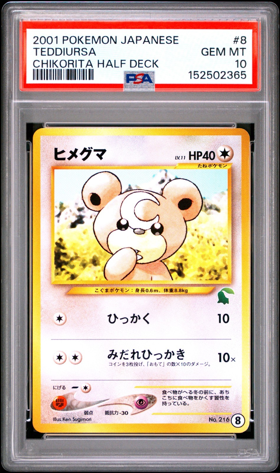 2001 Pokemon Japanese Chikorita Half Deck Teddiursa 8