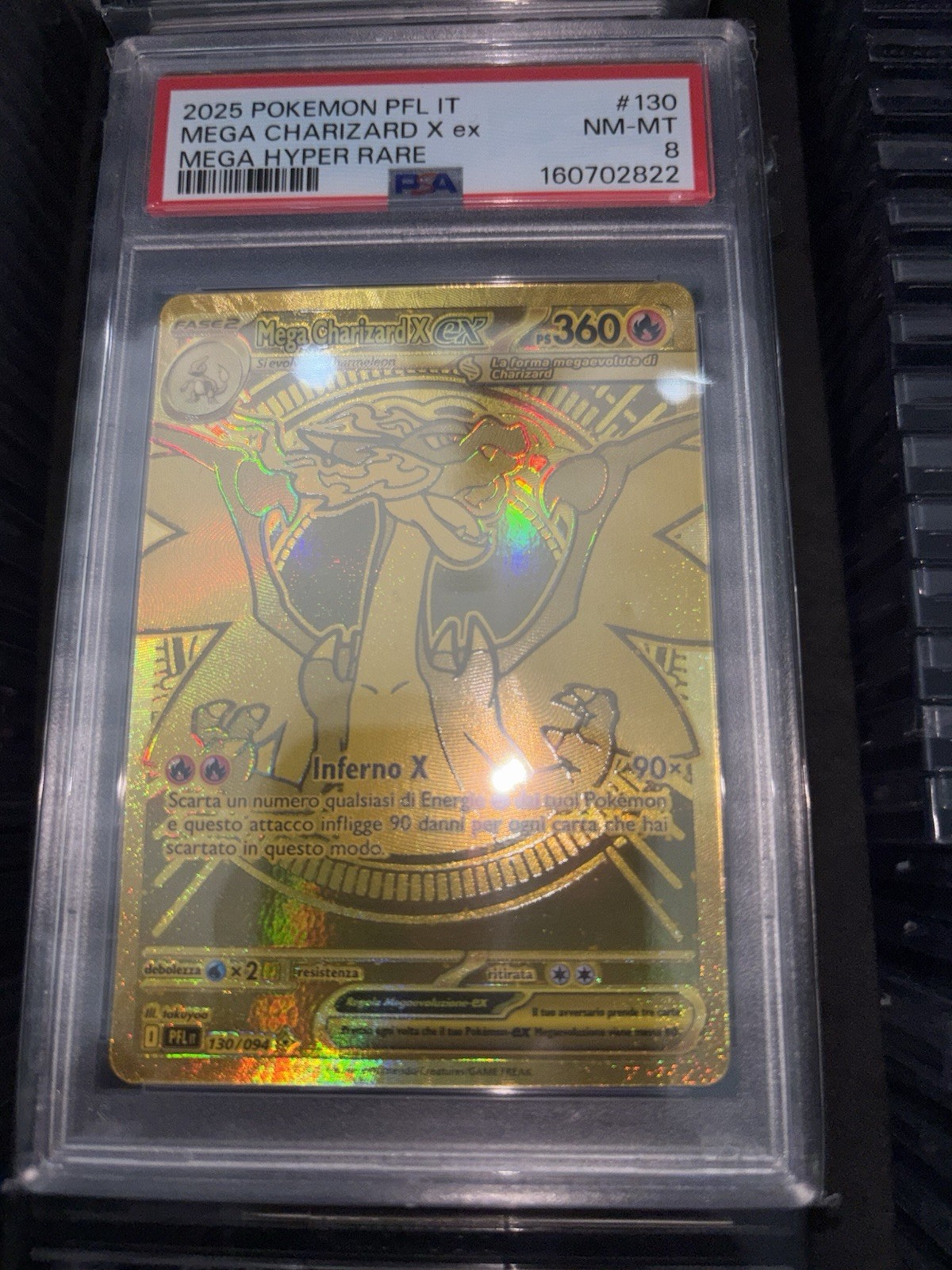 2025 Pokemon Italian Pfl It-Phantasmal Flames Mega Charizard X EX Mega Hyper Rare 130