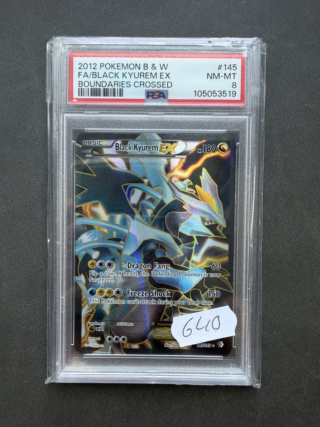 2012 Pokemon Black & White Boundaries Crossed Full Art/Black Kyurem EX 145