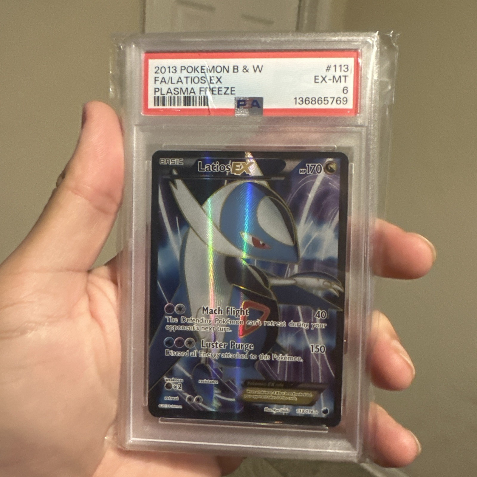 2013 Pokemon Black & White Plasma Freeze Full Art/Latios EX 113