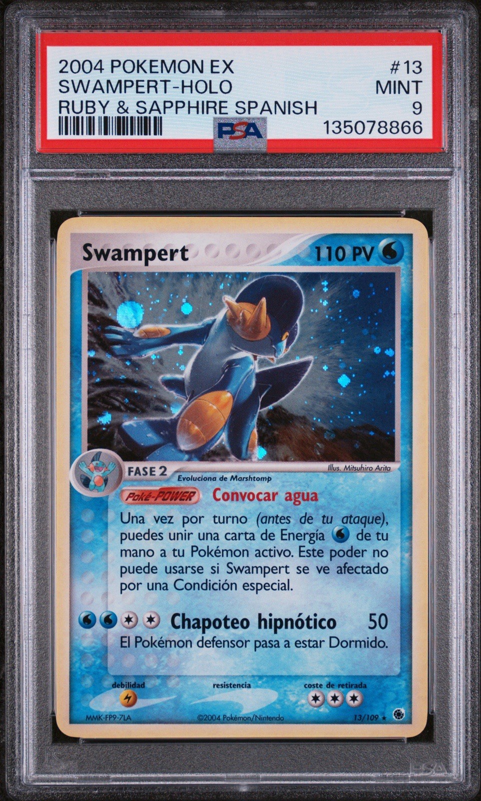 2004 Pokemon Spanish EX Ruby & Sapphire Swampert-Holo 13