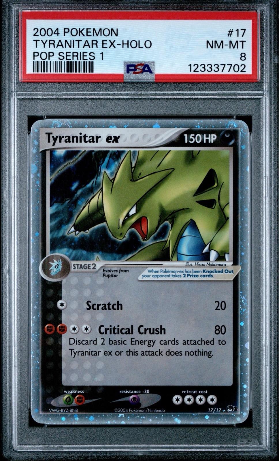 2004 Pokemon Pop Series 1 Tyranitar EX-Holo 17