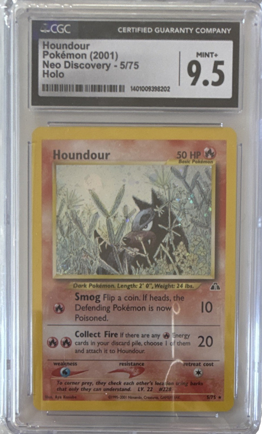 2001 Neo Discovery - Unlimited - English Houndour Rare Holo 5/75