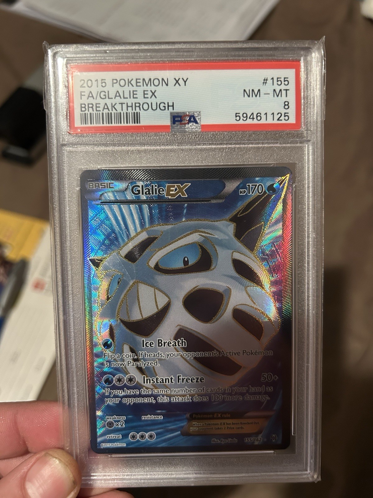 2015 Pokemon XY Breakthrough Full Art/Glalie EX 155