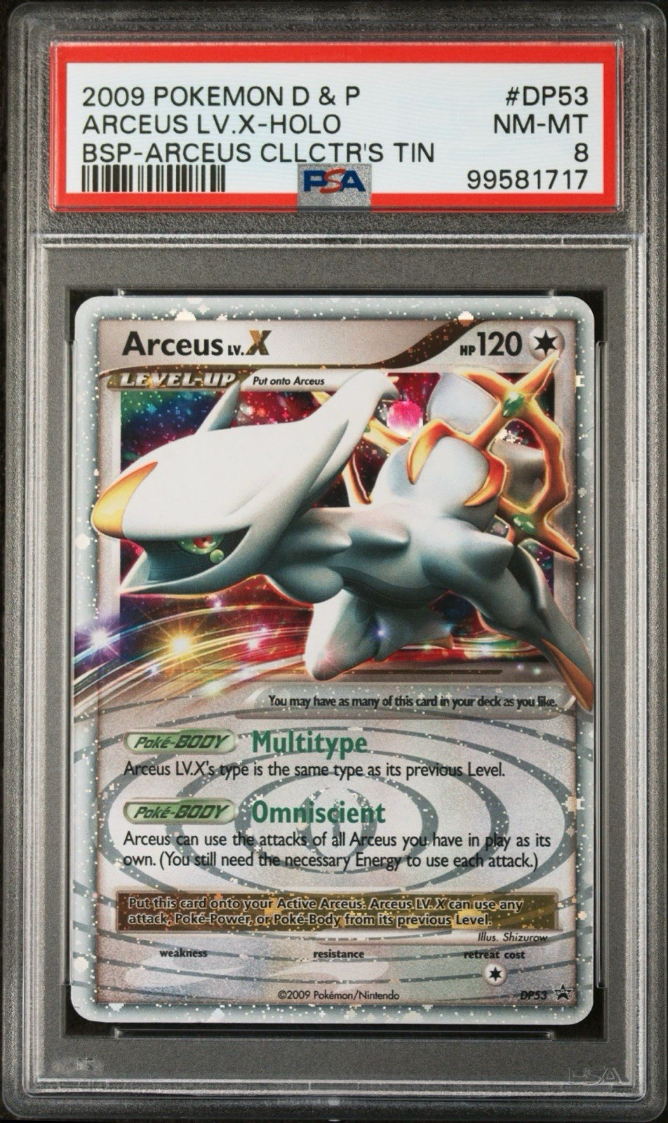 2009 Pokemon Diamond & Pearl Black Star Promo Arceus LV.X-Holo Arceus Collector's Tin DP53