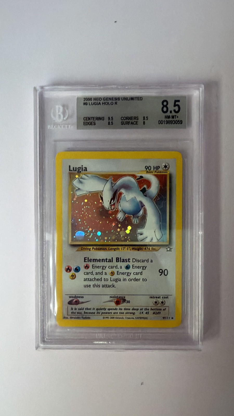 2000 Pokemon Neo Genesis Unlimited Lugia HOLO R 9