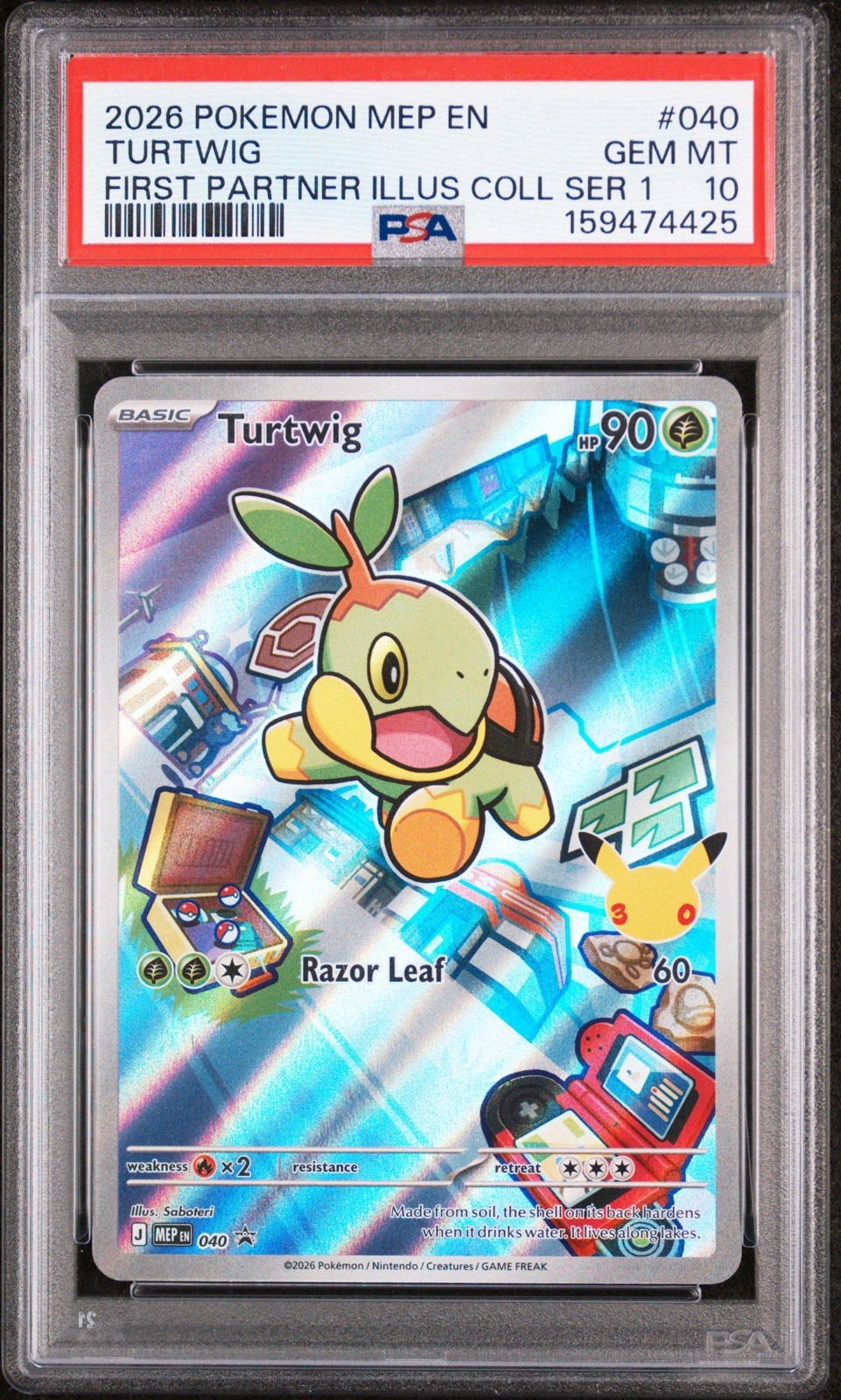2026 Pokemon Mep EN-Me Black Star Promo Turtwig First Partner Illustration Collection Series 1 040
