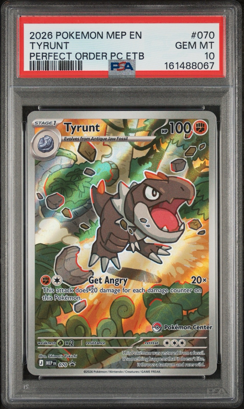 2026 Pokemon Mep EN-Me Black Star Promo Tyrunt Perfect Order Pokemon Center Elite Trainer Box 070