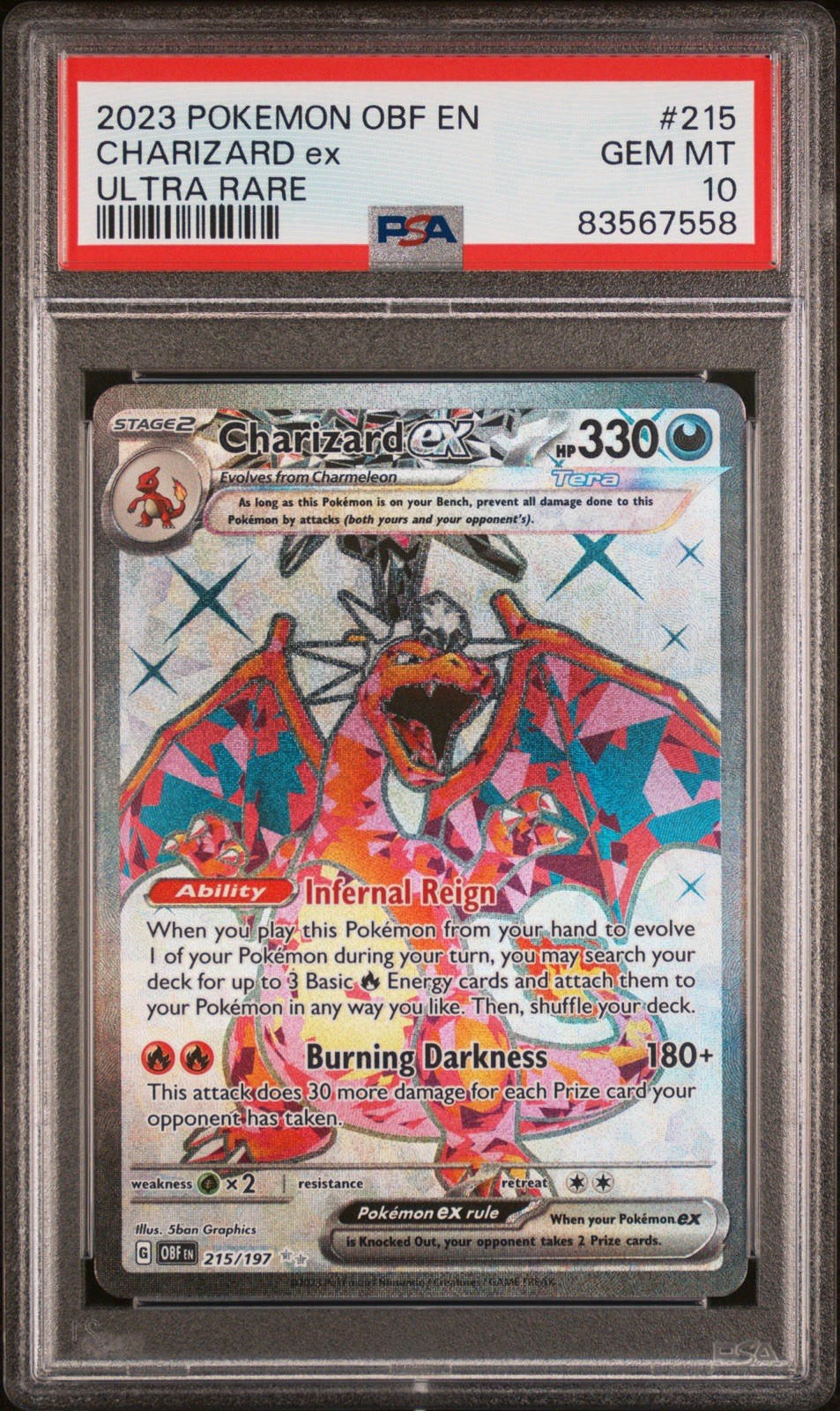 2023 Pokemon Obf EN-Obsidian Flames Charizard EX Ultra Rare 215