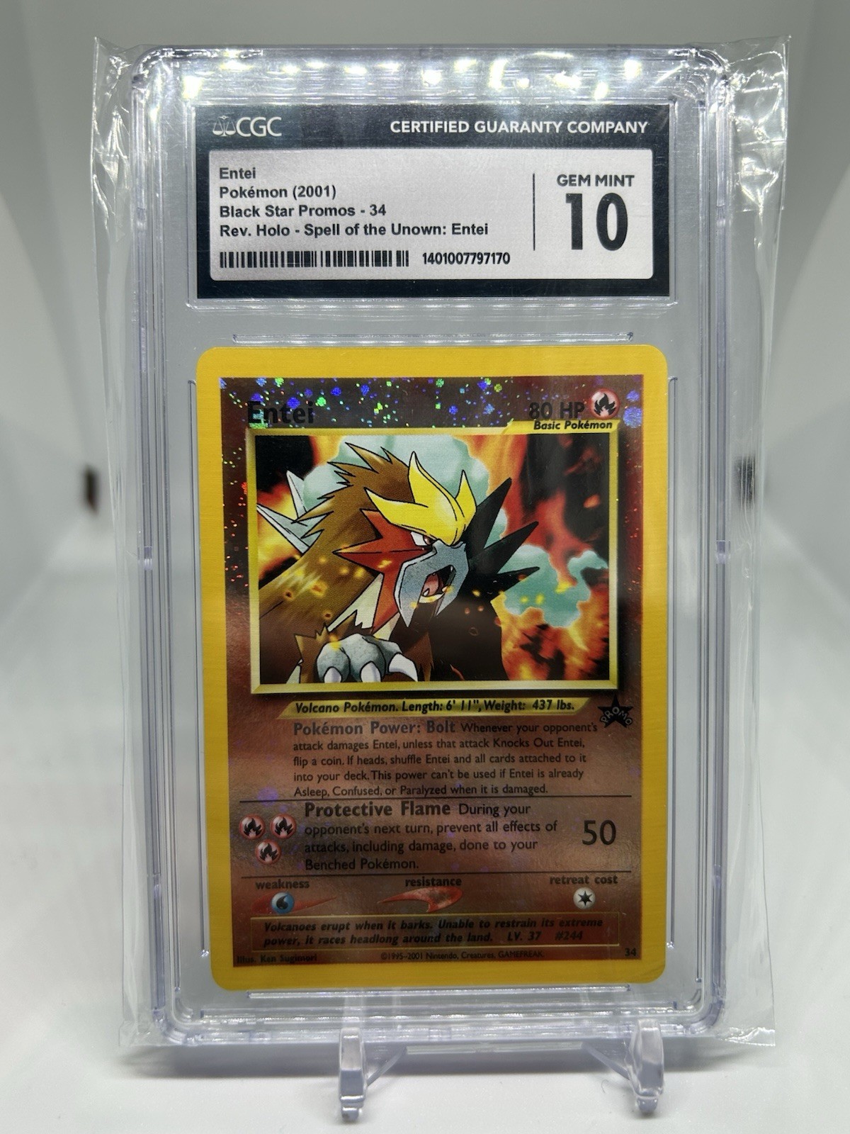 2001 Black Star Promos - WotC - English Entei Spell of the Unown: Entei (Reverse Holo) 34