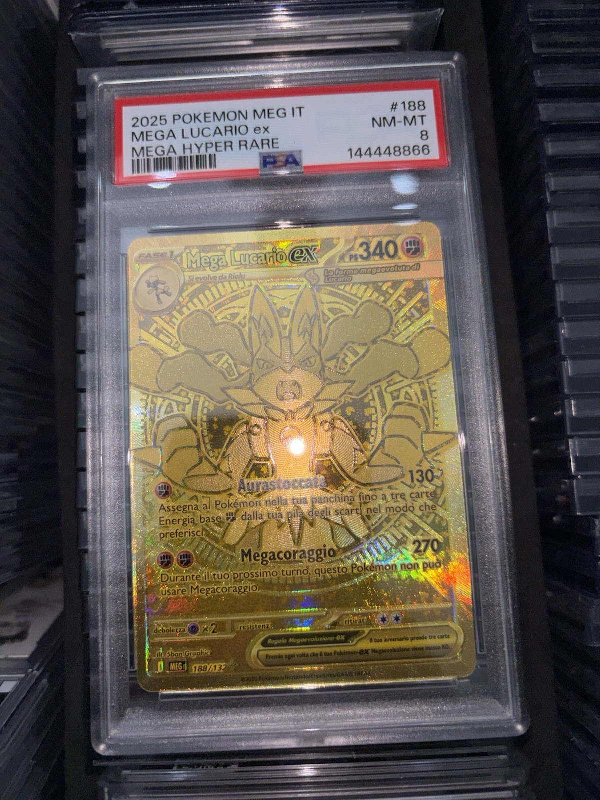2025 Pokemon Italian Meg It-Mega Evolution Mega Lucario EX Mega Hyper Rare 188