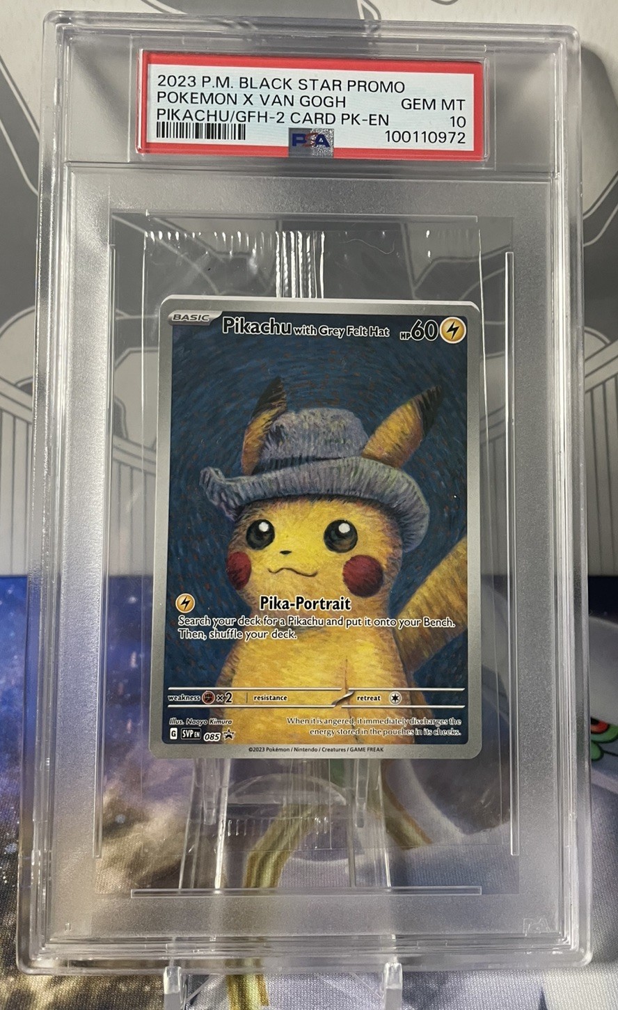 2023 Pokemon Black Star Promo Cello Pack Cello Pokemon X Van Gogh-Pikachu With Grey Felt Hat-2 Card Pack-English