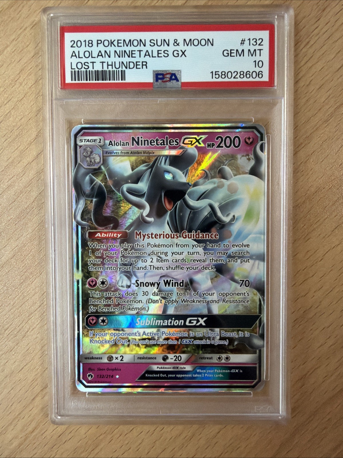 2018 Pokemon Sun & Moon Lost Thunder Alolan Ninetales GX 132