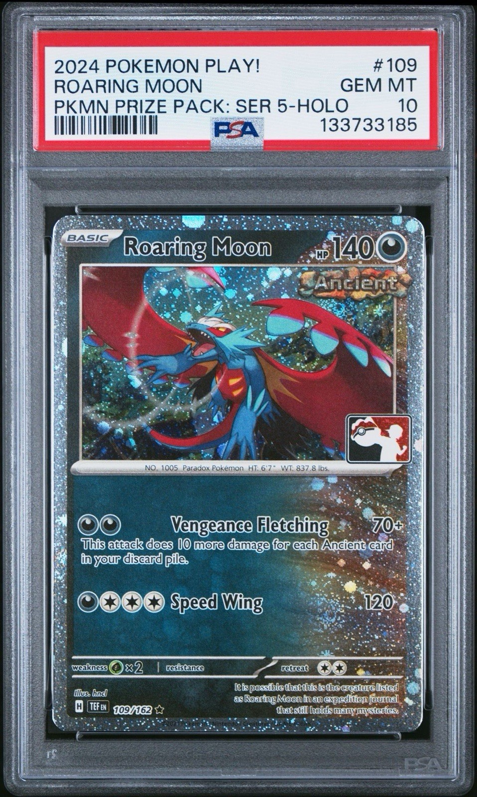 2024 Pokemon Play! Pokemon Prize Pack: Series 5 Roaring Moon Holo 109