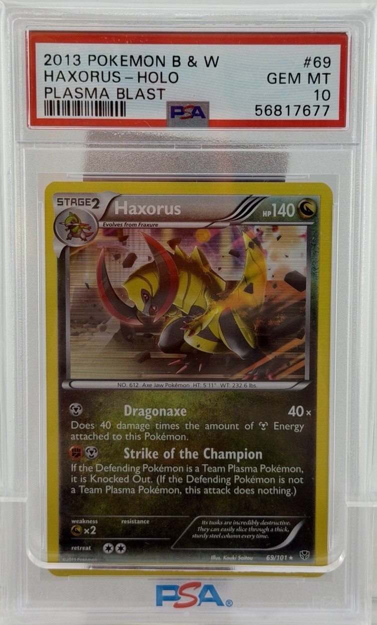 2013 Pokemon Black & White Plasma Blast Haxorus-Holo 69