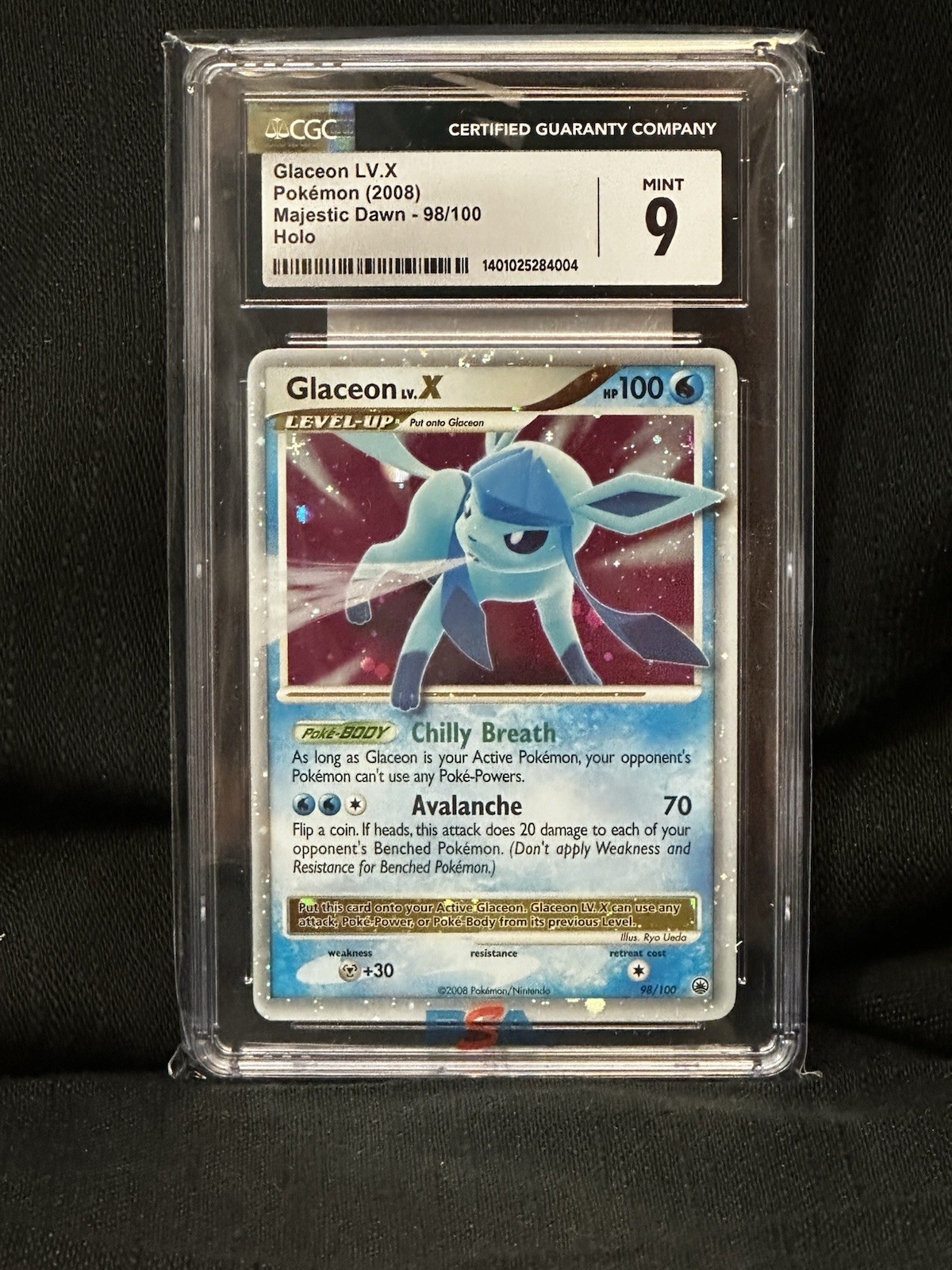 2008 Majestic Dawn - English Glaceon LV.X Ultra Rare Holo 98/100