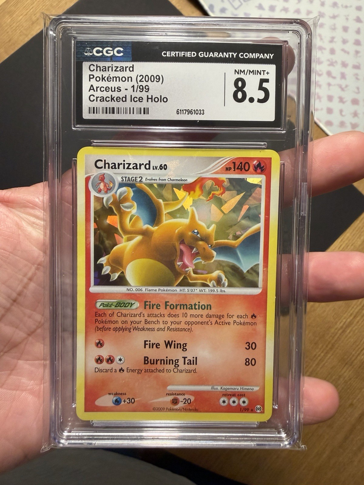 2009 Arceus - English Charizard Cracked Ice Holo 1/99